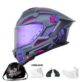 Casco Integral Shaft Pro 609DV Mech Gris Morado