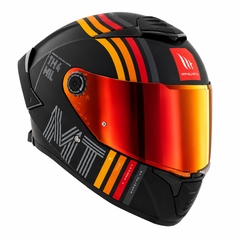 Casco integral MT Thunder 4R Mil + Visor Iridium rojo