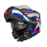 Casco Abatible SMK Gullwing Navigator Blanco Azul Rojo