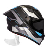 Casco integral Spartan Fenix Ork Azul Negro + Visor negro