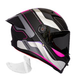 Casco integral Spartan Fenix Ork Fucsia Negro + Visor negro