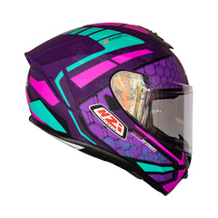 Casco Integral NZI Overtaking Morado azul mate
