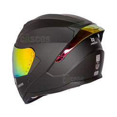 Casco Integral X-Sports M67 Solid Negro Visor Iridium Rojo