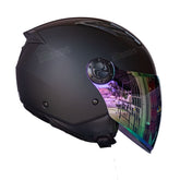 Casco Abierto KNT 236 Negro mate visor Iridium Morado