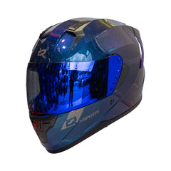 Casco Integral X-Sports M67 Camaleón Visor Iridium Azul