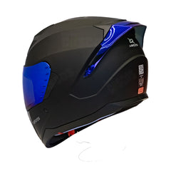 Casco Integral X-Sports M67 Solid Negro Visor Iridium Azul