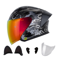 Casco Abierto Shaft 226 Antient Gris plata + Orejas de gato