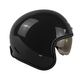 Casco Abierto ZEUS 389 Tipo Custom Negro Brillo