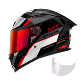 Casco integral MT Braker 2 Harmony Negro Rojo Blanco + Visor Iridium Fuego