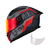 Casco integral MT Braker 2 Cockpit Rojo Azul Navi + Visor Iridium Fuego