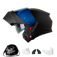 Casco Abatible Shaft Pro 4000 Negro Mate