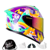 Casco Integral Shaft Pro 610 Doble Visor Magic World Verde Menta
