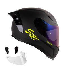 Casco Integral Shaft 562R Solid Negro Amarillo neón