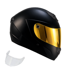Casco Integral KNT 878 Negro mate + visor iridium dorado