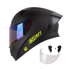Casco Integral Shaft 526 Solid Negro Amarillo Neón