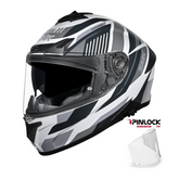 Casco integral SMK Typhoon Sparko Blanco Gris Brillo + Pinlock