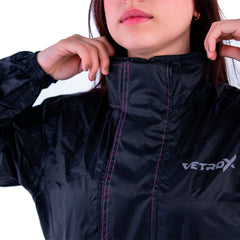 Traje impermeable para mujer motociclista Portable Plus Vetrox