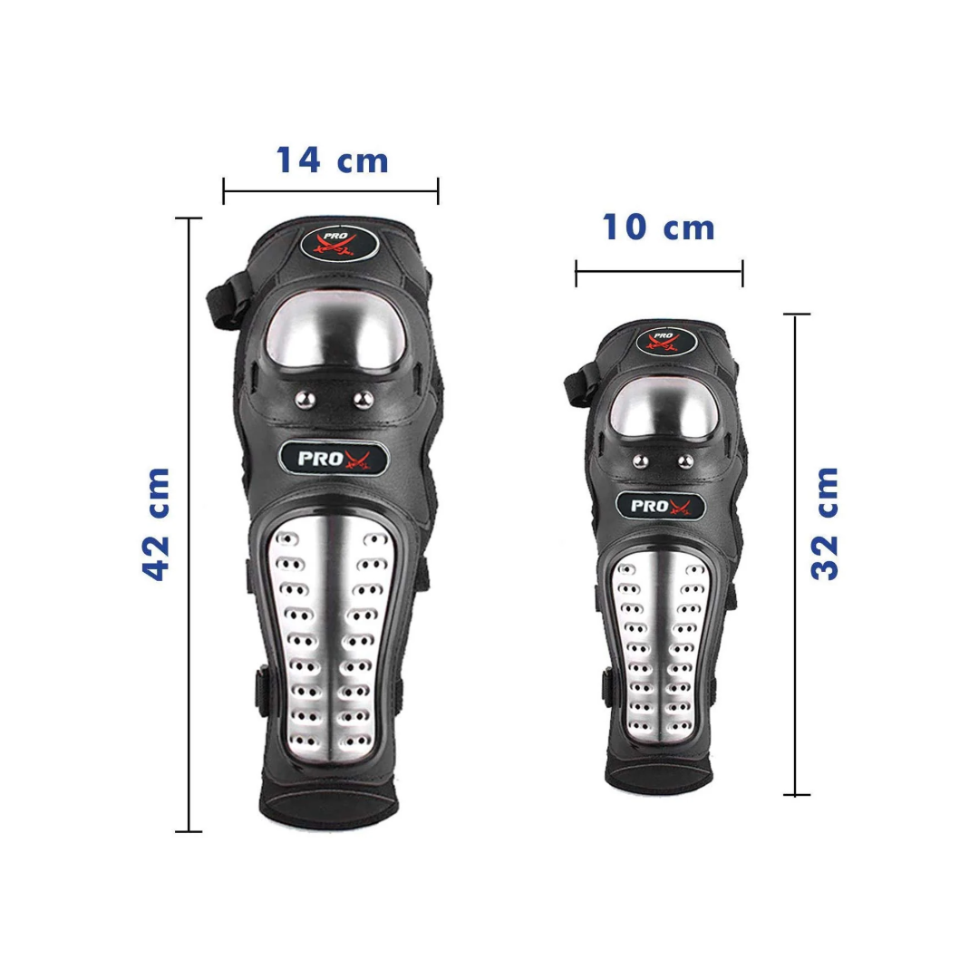 Combo Protector de espalda +Rodilleras + Coderas Metalicas GX + Guantes