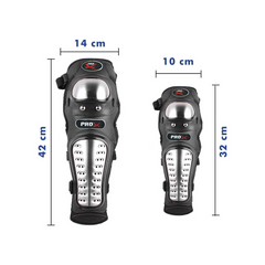 Combo Protector de espalda +Rodilleras + Coderas Metalicas GX + Guantes