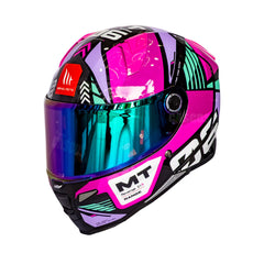 Casco integral MT Revenge 2s Rage Azul Brillo visor iridium + Pinlock 70