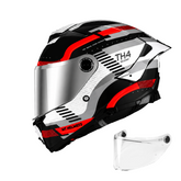 Casco integral MT Thunder 4R Revelant Negro Rojo + Visor Plata