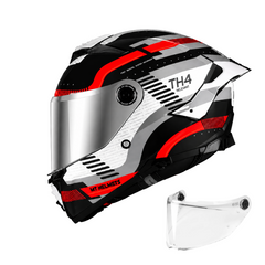 Casco integral MT Thunder 4R Revelant Negro Rojo + Visor Plata