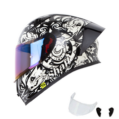 Casco Integral Shaft 526 Mozaik Blanco Negro