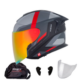 Casco Abierto Shaft 240DV Cozone Negro Rojo