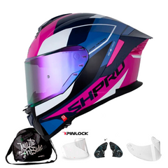 Casco Integral Shaft Pro 609DV Sphere Fucsia Azul