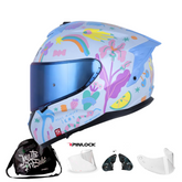 Casco Integral Shaft Pro 610 Doble Visor Color Power Azul Pastel