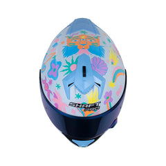 Casco Integral Shaft Pro 610 Doble Visor Color Power Azul Pastel