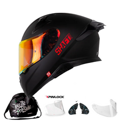 Casco Integral Shaft Pro 612DV Solid Negro Mate Rojo