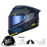 Casco Integral Shaft Pro 610 Doble Visor Prodem Gris Azul