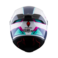 Casco integral Spartan Fenix Slab Blanco Fucsia + Visor Plata