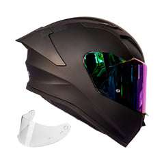 Casco integral SMK Stellar Solid Negro Mate Visor iridium