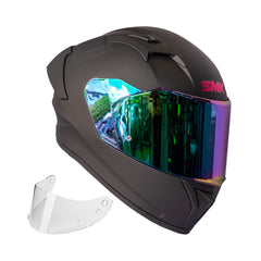 Casco integral SMK Stellar Solid Negro Mate Visor iridium
