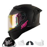 Casco Integral Shaft Pro 606SP Solid Negro Fucsia