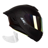 Casco Integral AMX Stream Solid Negro + Visor Iridium Oro