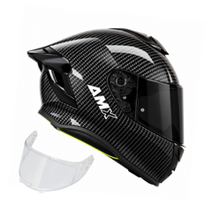 Casco Integral AMX Stream Carbon Fyber + Visor Negro
