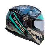 Casco Integral Niño KNT M65 Taskmaster Turquesa