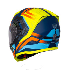 Casco Abatible Fibra Tera Open FT Amarillo Azul