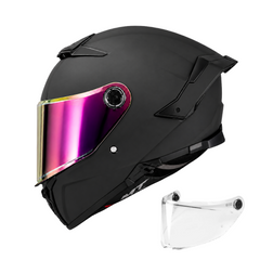 Casco integral MT Thunder 4R Pure Negro Mate + Visor Rosa