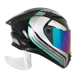 Casco integral Spartan Panther SV Tribute Gris Turqueza + visor Iridium