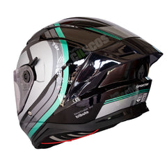 Casco integral Spartan Panther SV Tribute Gris Turqueza + visor Iridium Plata