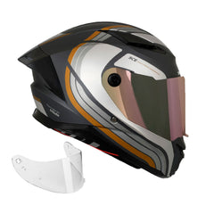 Casco integral Spartan Panther SV Tribute Dorado Gris + Visor Dorado Rosa