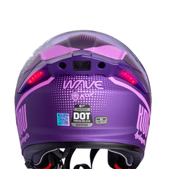 Casco Abatible Kov Thunder Wave Morado Luz Led + Visor iridium