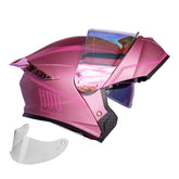Casco Abatible Kov Thunder Wave Rosa Metalizado + Visor iridium