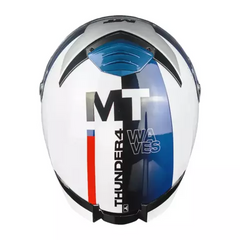 Casco integral MT Thunder 4 Wave Blanco Azul Rojo