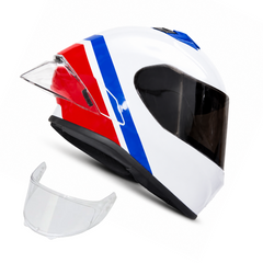 Casco Integral Zeus 826 BK10 Blanco Rojo azul