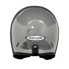Casco Abierto ZEUS 389 Tipo Custom Gris Claro Brillo + Burbuja Plata